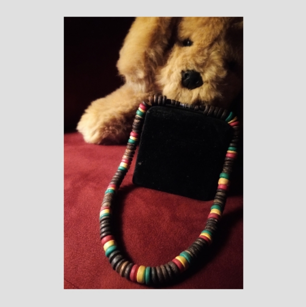 Rasta wooden necklace